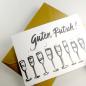 Preview: 10er Set Neujahrskarten mit goldenen Umschlägen: Guten Rutsch! (+ Sektflöten)