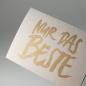 Preview: Nur das Beste - Recyclingkarte mit goldenem Umschlag