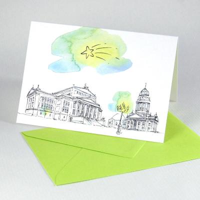 100er Set Berlin-Weihnachtskarten mit Kuverts: Gendarmenmarkt