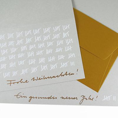 10er Set Season´s Greetings mit goldenen Kuverts