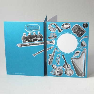 10er Set Recyclingkarten mit Umschlägen: Musikinstrumente + Feld zum Schreiben