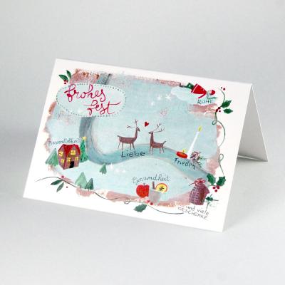 10er Set Recycling-Weihnachtskarten mit Kuverts: frohes fest