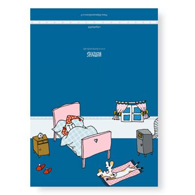 10er Set Weihnachtskarten mit pinken Kuverts: im Schlafzimmer