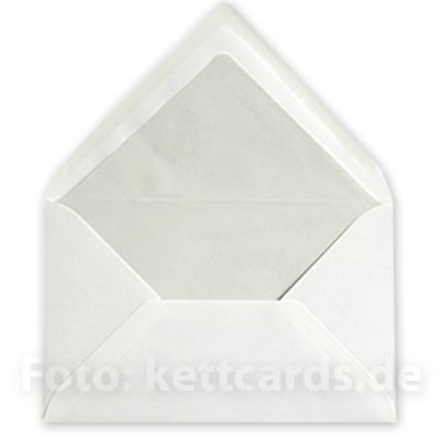 100 naturweiße, gefütterte Hüllen im Diplomatenformat (12 x 18,9 cm)