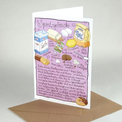 10er Set Weihnachtskarten mit Umschlägen: Rezept für Spritzgebäck