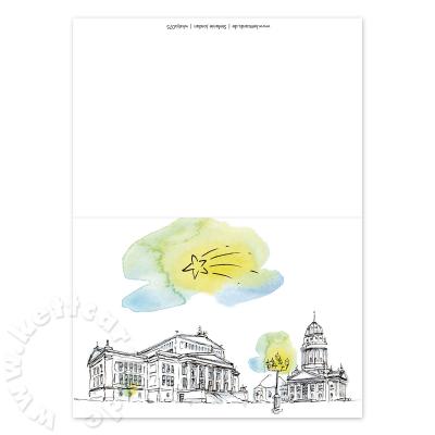 100er Set Berlin-Weihnachtskarten mit Kuverts: Gendarmenmarkt