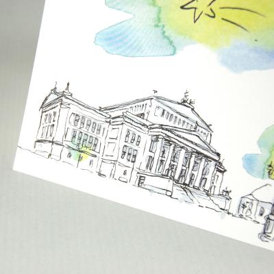 100er Set Berlin-Weihnachtskarten mit Kuverts: Gendarmenmarkt