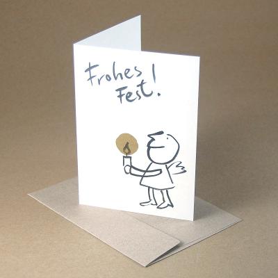 10er Set Recycling-Weihnachtskarten mit Kuverts: Frohes Fest!