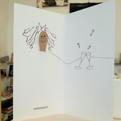 10er Set Hochzeitskarten mit Eisstiel: Verliebt, Verlobt - Verheiratet