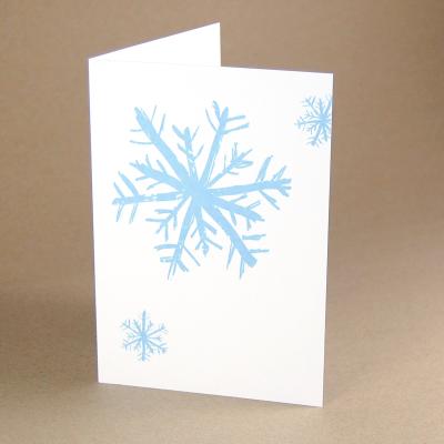 Schneeflocken - Recycling-Weihnachtskarte mit Recyclingkuvert