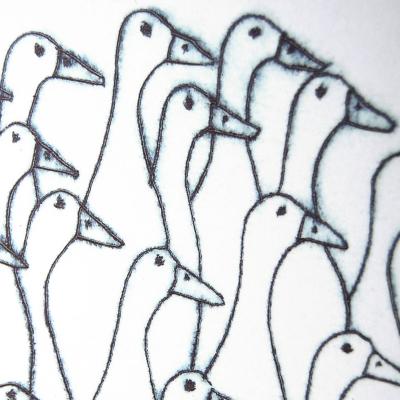 10er Set Weihnachtskarten mit Umschlägen: Die Parade der Weihnachtsgänse