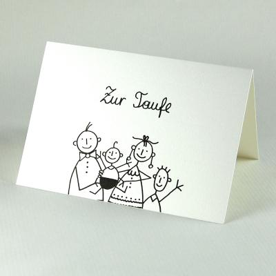 witzige Taufkarte mit Familie: Zur Taufe