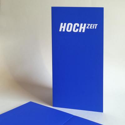blaue Hochzeitskarte: HOCH ZEIT