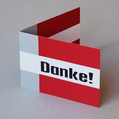 Karte zum Bedanken: Danke! (innen rot + grau)