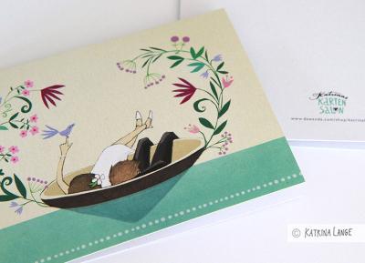 Recycling-Hochzeitskarte: gechilltes Brautpaar