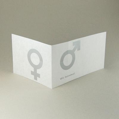 Design-Hochzeitseinladung: Wir heiraten!  (silberner Druck)