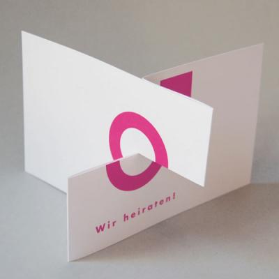 Hochzeitseinladung: Wir heiraten!  (pinker Druck)