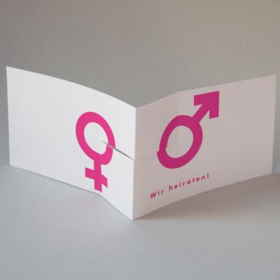 Hochzeitseinladung: Wir heiraten!  (pinker Druck)
