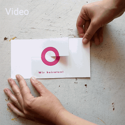 Hochzeitseinladung: Wir heiraten!  (pinker Druck)