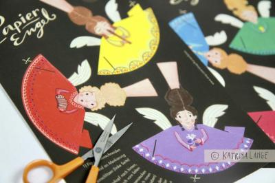 Bastelbogen für 6 Papierengel