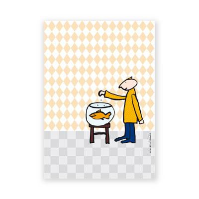 Postkarte: Fisch füttern