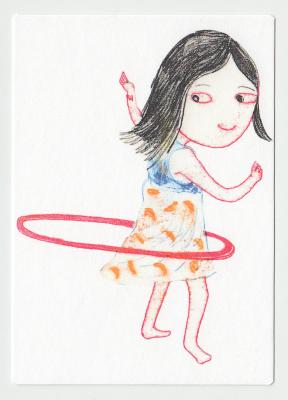 Postkarte: Hula-Hoop