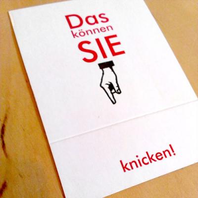 Postkarte: Das können Sie knicken!