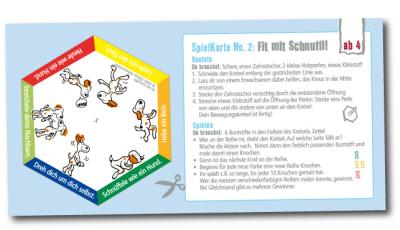 Bastel-Spielkarte: Fit mit Schnuffi