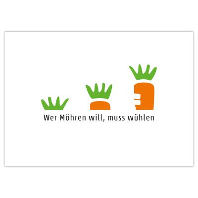 Postkarte: Wer Möhren will