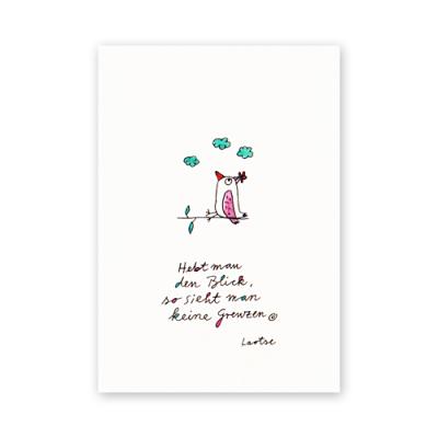 Postkarte: Hebt man den Blick - Laotse