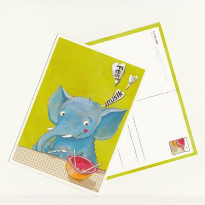 Postkarte: Fest, musik, Appetit