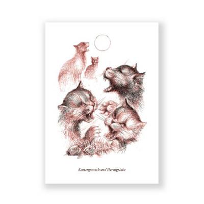 Postkarte: Katzenpunsch und Heringslake  (E.T.A. Hoffmann)