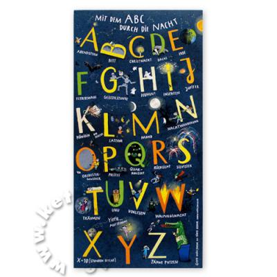 Postkarte: Mit dem ABC durch die Nacht