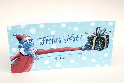Weihnachtskarte: Abstand halten!