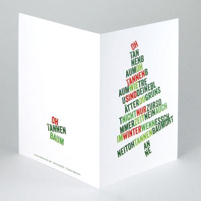 Weihnachtskarte mit Lettering: Oh Tannenbaum