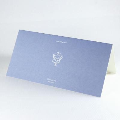 fliederblaue Recyclingkarte für Weihnachten: Engelchen