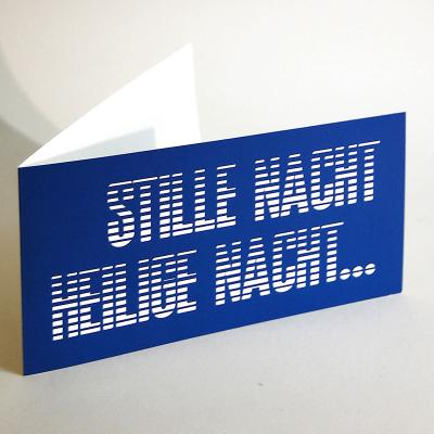 reduzierte Weihnachtskarte mit Liedtext: Stille Nacht, Heilige Nacht...