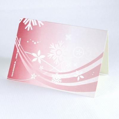 rote Recycling-Weihnachtskarte: Schneekristalle