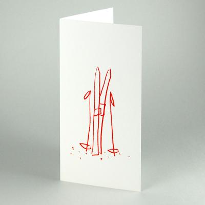 Klappkarte: Skier