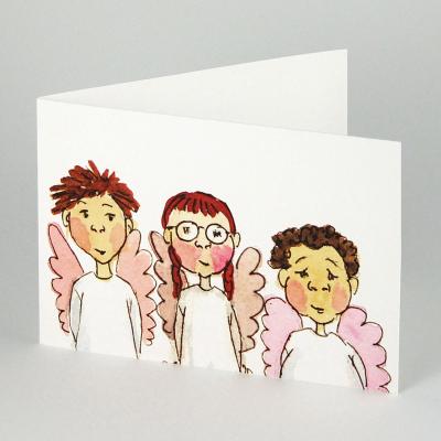 Weihnachtskarte: drei Engelchen