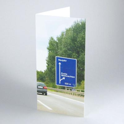 Foto-Karte für Weihnachten und Neujahr: nächste Ausfahrt...