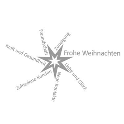 silberne Weihnachtskarte für Firmen: Liebe, Glück, Kraft