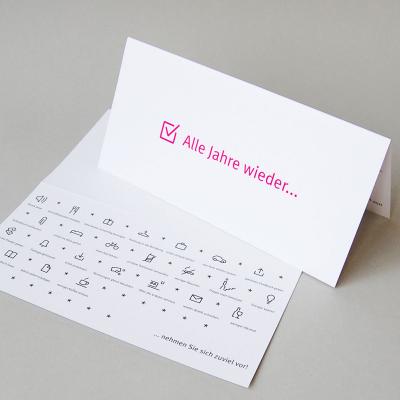 Neujahrskarte: Alle Jahre wieder ... (pink)