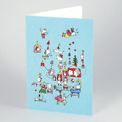 Weihnachtskarte: Kommunikation (Telefonieren, quatschen, reden, singen...)
