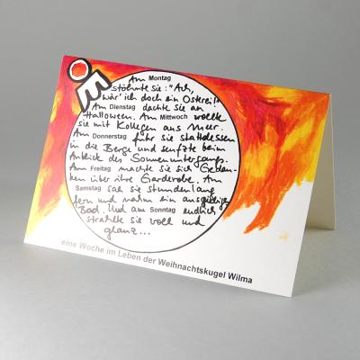 Weihnachtskarte: eine Woche im Leben der Weihnachtskugel Wilma