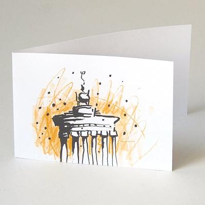 reduzierte Grußkarte: Brandenburger Tor in Berlin