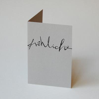 graue Weihnachtskarte: fröhliche weihnachten wünschen