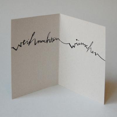 graue Weihnachtskarte: fröhliche weihnachten wünschen