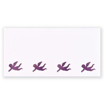 Weihnachtskarte: gestanzte Engelchen (rote Heißfolienprägung)