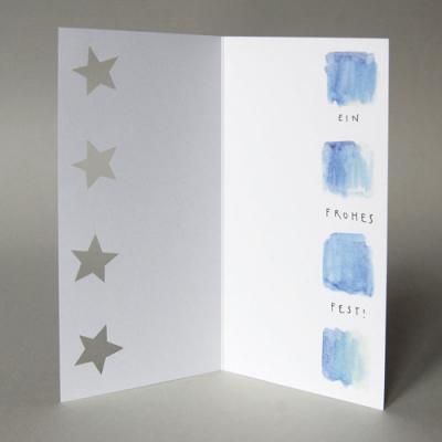 Weihnachtskarte: gestanzte Sterne
